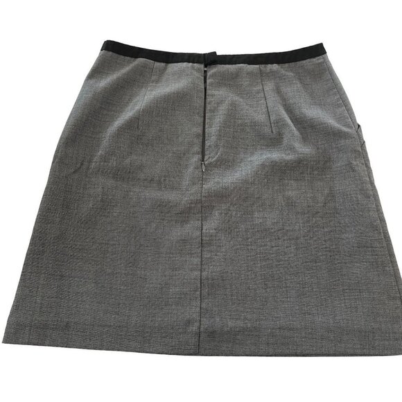 H&m Gray‎ Polyester, Viscose and Linen Blend Skirt Front Pockets Size 12 - Picture 2 of 10